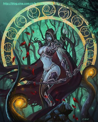 魔兽世界玩家手绘黑暗女王希尔瓦娜斯
