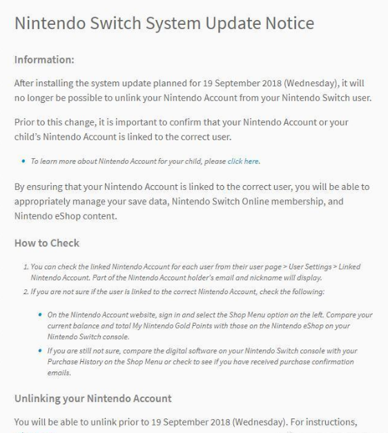 任天堂Switch9月19将推送6.0.0版本更新