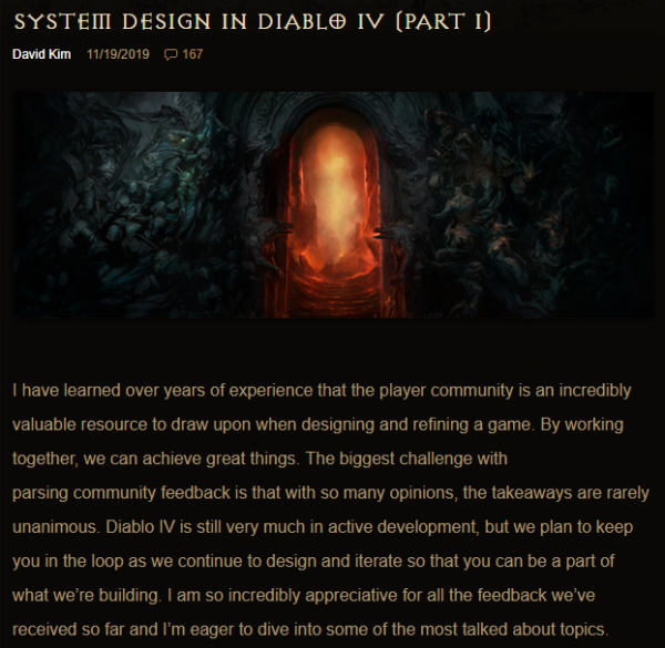 《暗黑4》开发日志:介绍游戏系统设计、澄清玩家误解