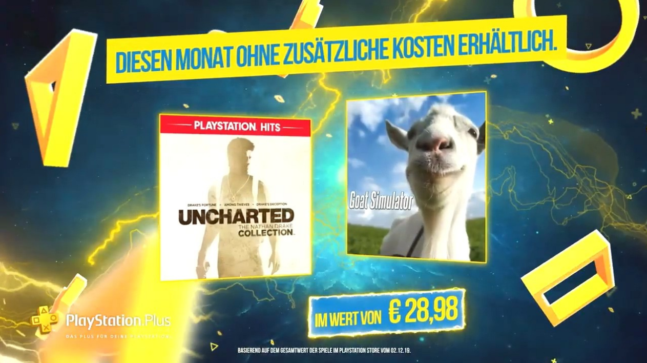 PS4欧美服1月会免游戏公布 神秘海域合集和模拟山羊