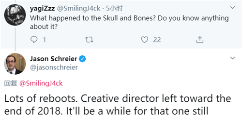 传育碧《碧海黑帆》被多次重启 创意总监2018年底离职