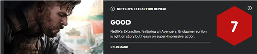 “雷神”克里斯·海姆斯沃斯新片《惊天营救》IGN 7分 打戏令人印
