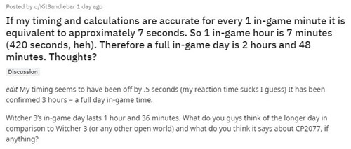 《赛博朋克2077》游戏内一天时长为3小时 将近是《巫师3》2倍