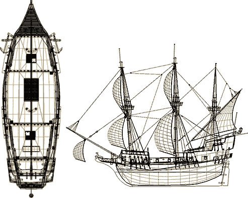 西班牙大型三桅帆船