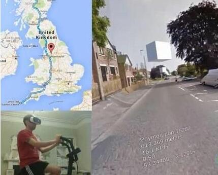 Aaron Puzey在VR中骑行1500公里 横跨英国南北