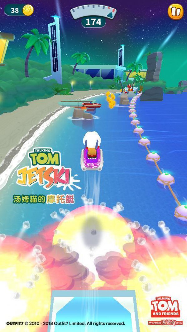《汤姆猫的摩托艇》带你体验不一样的飙艇竞赛