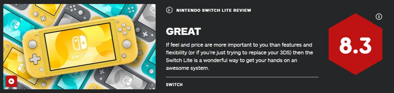 Switch Lite IGN8.3