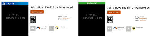 零售商泄露：《黑道圣徒3》重制版今年5月7日登陆PS4/Xbox One