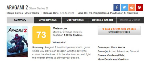 《荒神2》媒体评分陆续解禁 IGN 5分比较失望