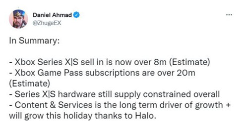 分析师预估Xbox Series X｜S主机已经售出800万台