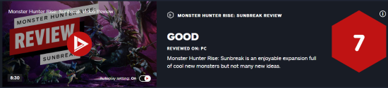 《怪物猎人崛起：曙光》IGN 7分：不如《冰原》