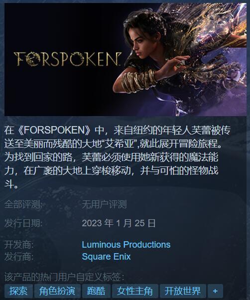 《Forspoken》確認採用D加密 Steam國區446元
