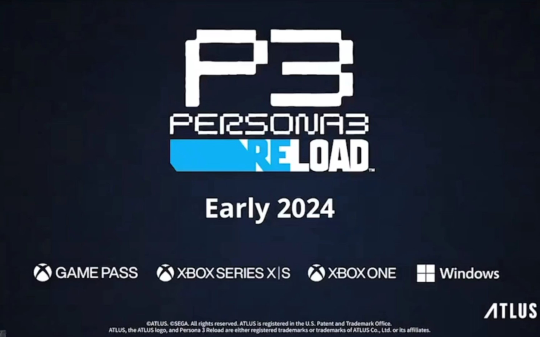 P3重制版《女神异闻录3 Reload》官方预告片 2024年初发售
