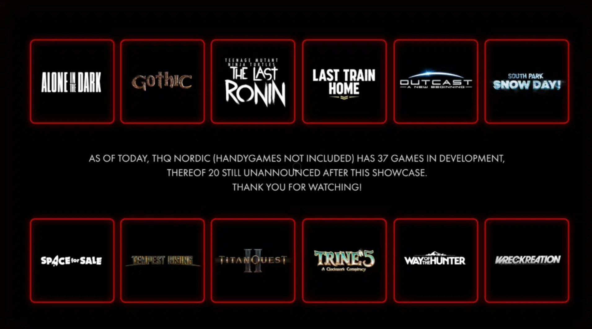 THQ Nordic表示还有20个未公布的游戏在开发