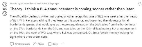 Gearbox暗示《无主之地4》 粉丝猜测3月正式公布