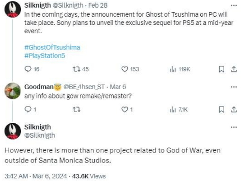 《对马岛之魂》登PC大佬爆料：多款《战神》项目开发中！