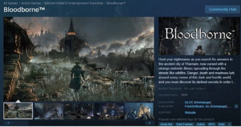 玩家自制《血源》《荒野大镖客：救赎》Steam页面
